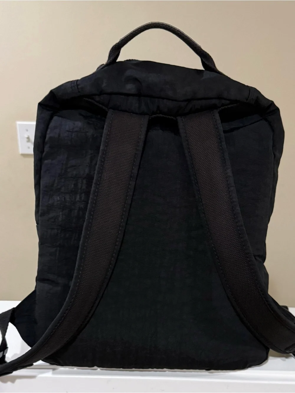 Kipling Black Nylon Multi-Zip Backpack full size# gorilla missing